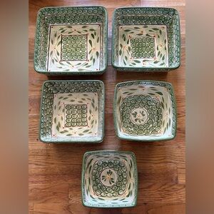 Temp-tations By Tara Old World Green Oven to Table, Set of 5